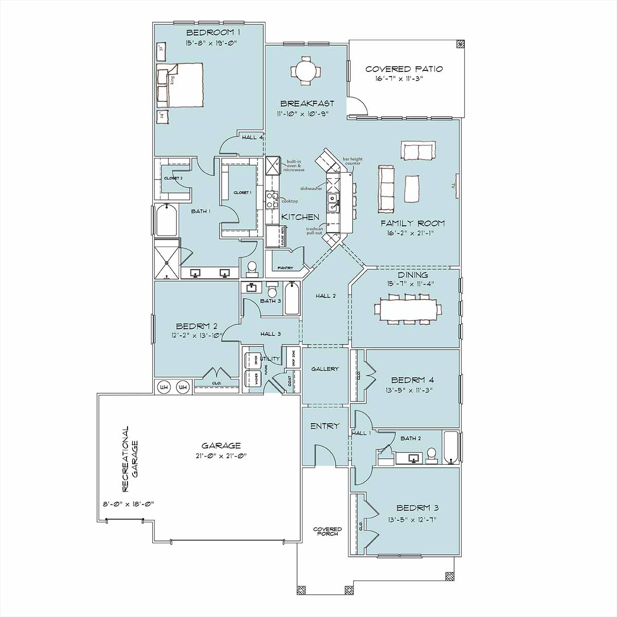 Home Builders Belton TX Ellington II Floor Plan
